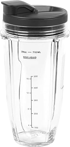 Miniatura 3 de Nutri Ninja, tazas de Tritan de 24 onzas con tapas Sip & Seal. Licuadoras serie Auto IA compatibles con BL480, BL490, BL640, y BL680, 2 unidades