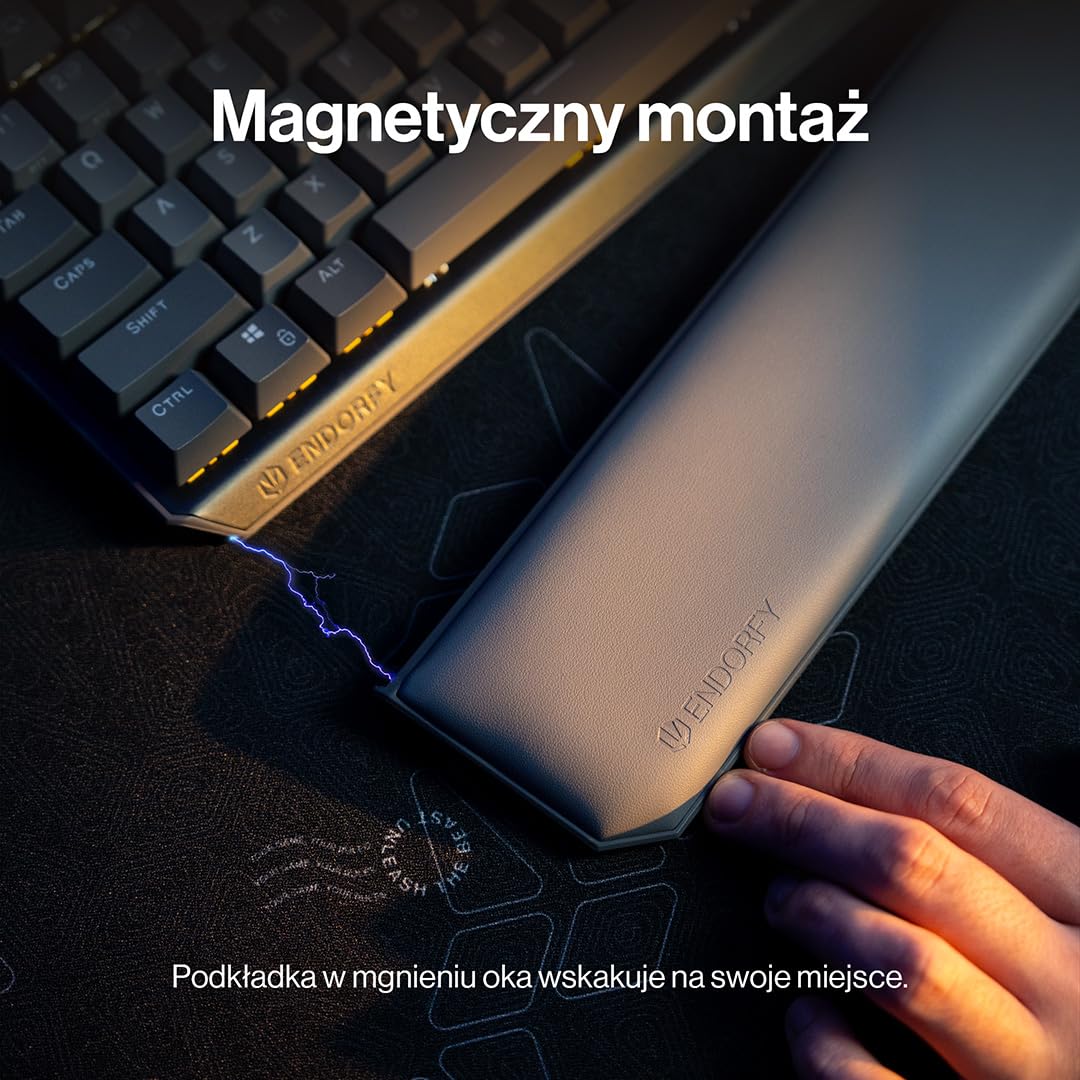 ENDORFY Thock 75% Palm Rest V2, podpórka pod nadgarstki, skóra PU, wypełnienie z pianki z pamięcią kształtu, kompatybilna z klawiaturami Thock V2 75% i wersjami bezprzewodowymi