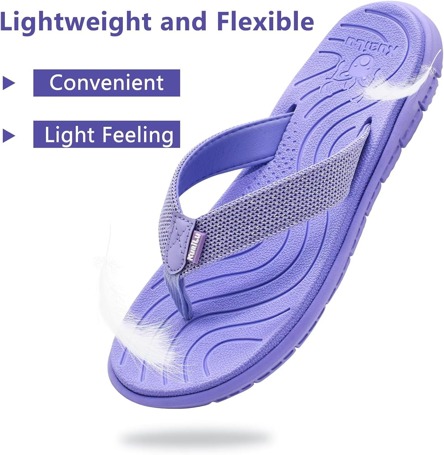 KuaiLu Womens Casual Flip Flops with Comfortable Arch Support Yoga Mat Summer Beach Walking Thong Cushion Sandals Lightweight Flats Non-Slip Shoes Indoor Outdoor - Image 4