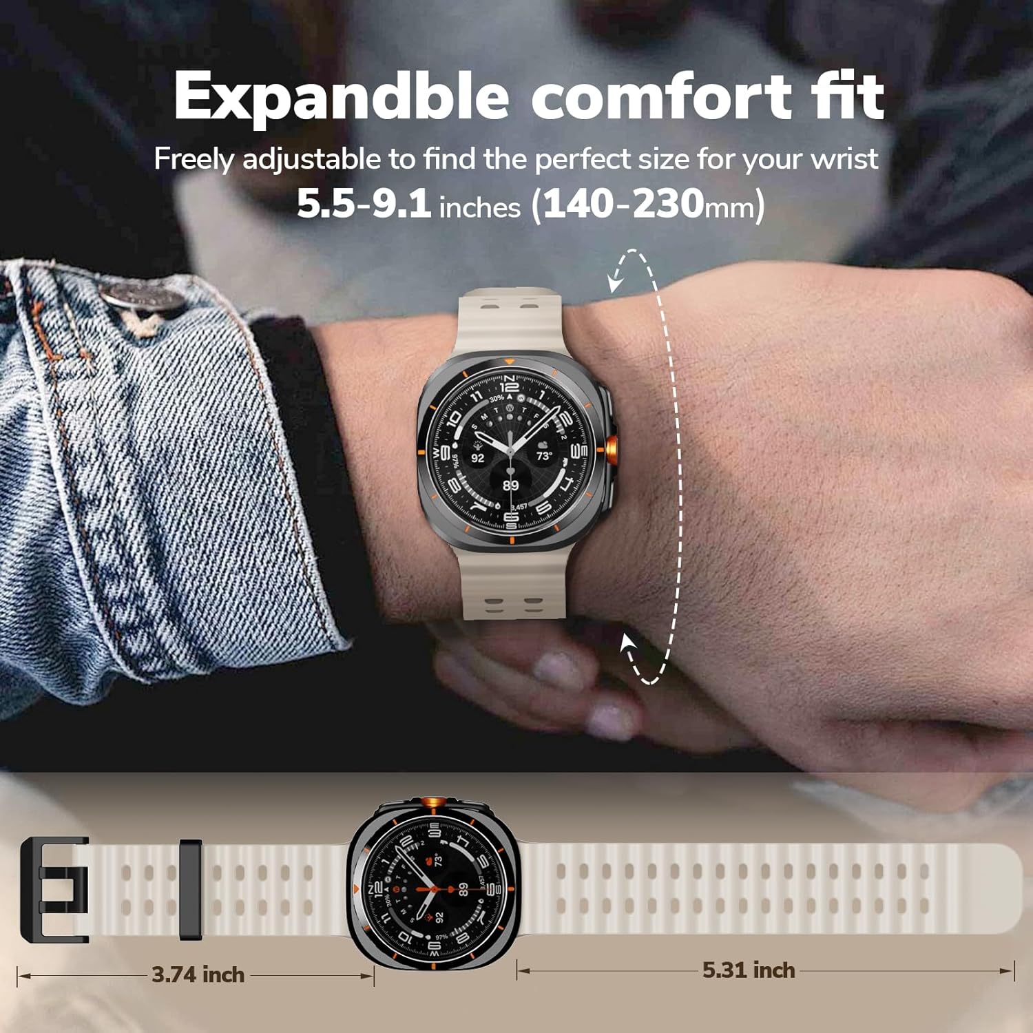 Compatible with Samsung Galaxy Watch Ultra Bands 47mm, Sport Silicone for galaxy watch ultra band Men/Women - Image 5