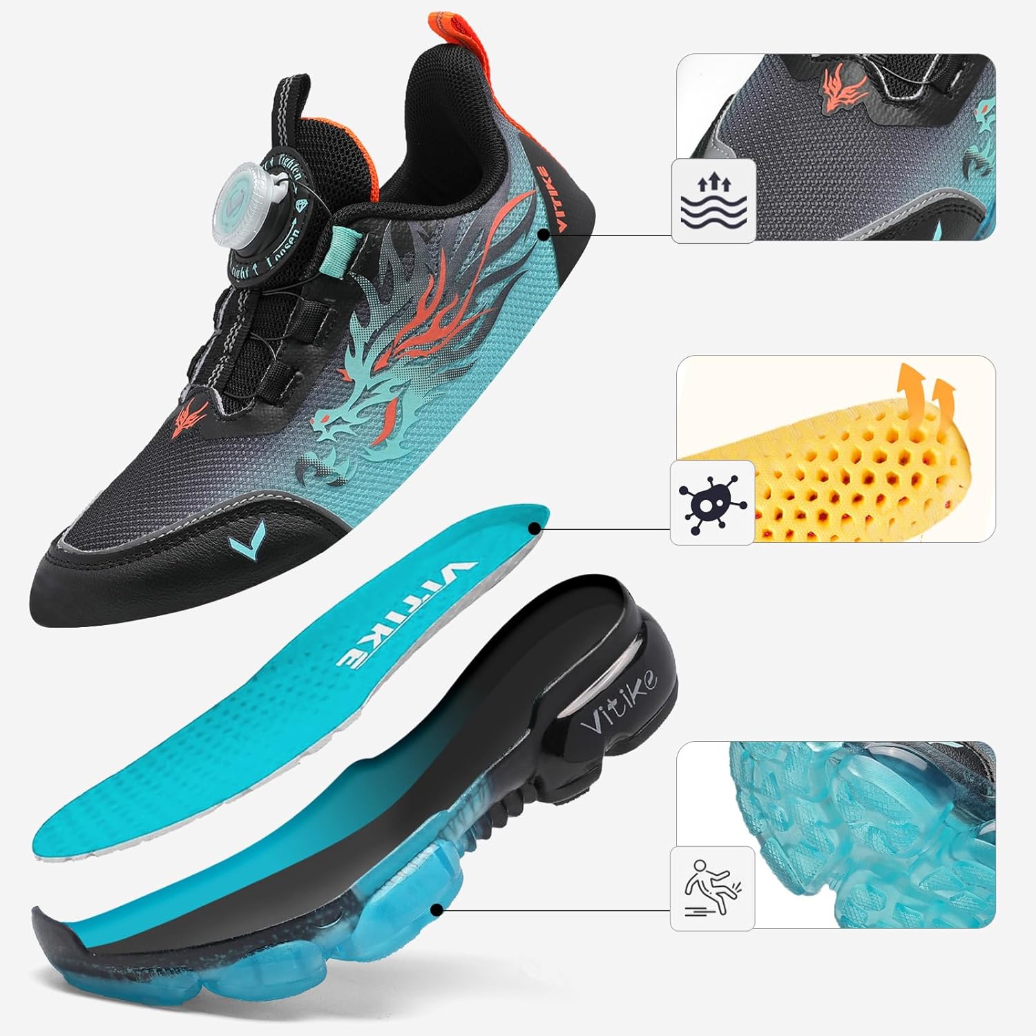 Kids Sneakers Boys Girls Running Tennis Shoes Athletic Sports Casual - Image 4