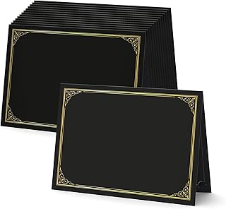 BELLE KR® Black Certificate Holders 8.5 x 11, 30 Pcs - Used as Award Certificate Folders with Gold Foil Border for Letter Size 8.5" x 11" Certificates, Awards, Documents and Diplomas
