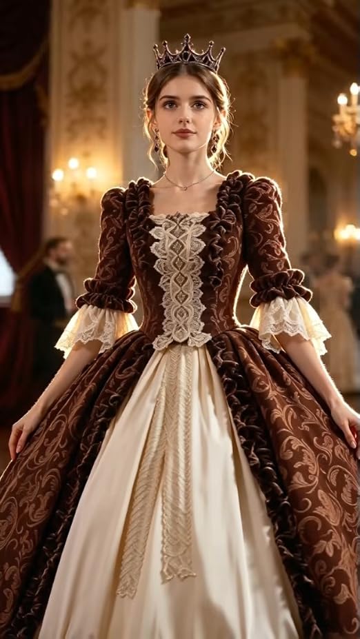 victorian brown dress KEMAO Rococo Baroque Marie Antoinette Dresses Renaissance Period Ball Gown(XS, Coffee) : Clothing, Shoes & Jewelry matching the decorations that SitewideAug2024 Kraft Chunky Blue Cheese Color:Verona Floral Buttercup Multi