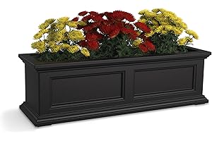 Mayne Fairfield Window Box - No Drill, Self-Watering, Resin Planter with Easy...