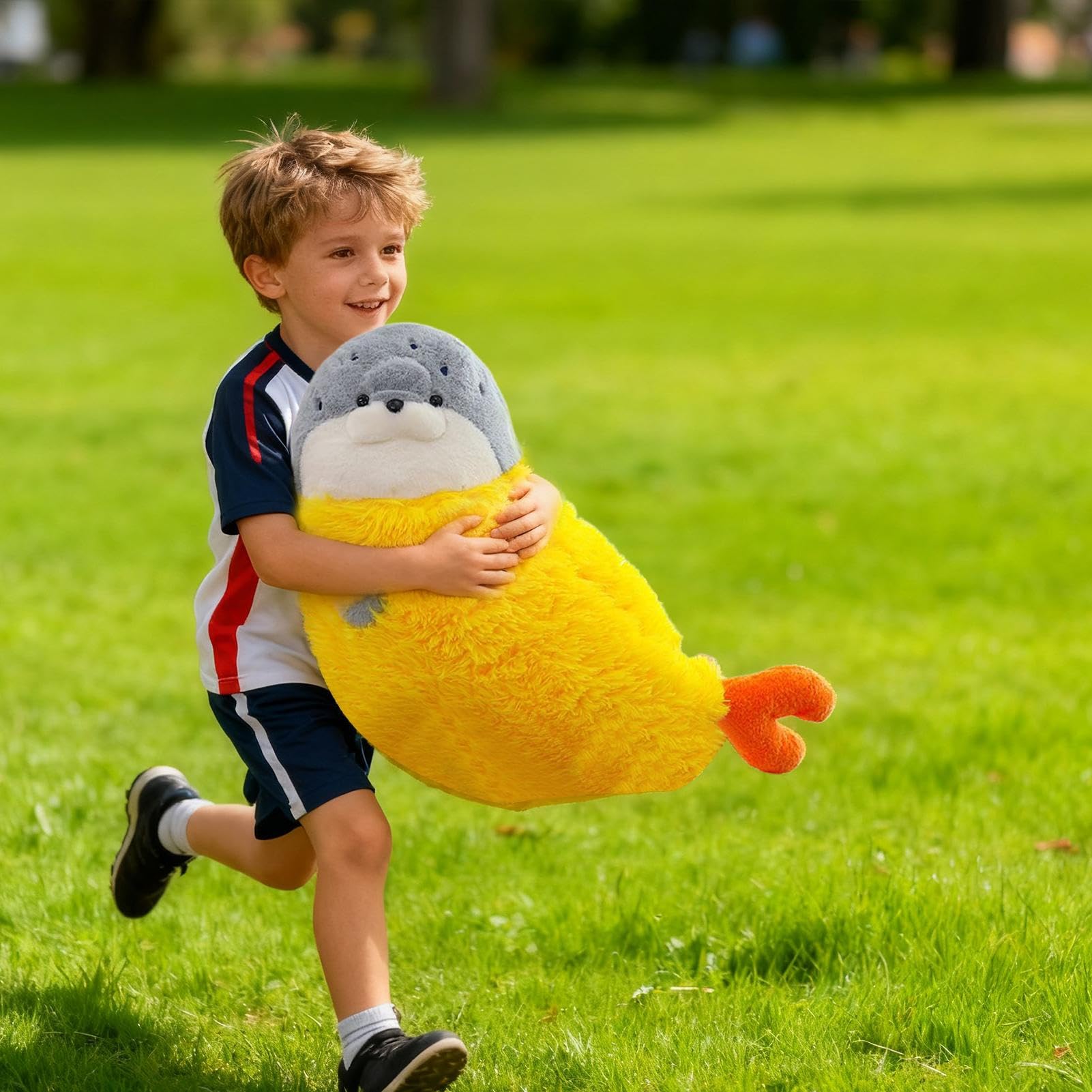 Plüsch Robbe Lustige Zeichentrick-Puppe | Plüschtier Als Dekoration Und Kissen Für Kinder und Sammler und Mädchen Schlafzimmer Spielzimmer Sofa Zuhause Auto