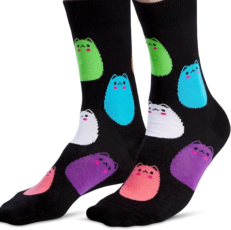 Medias JNRB para Mujer Algodón Colorido Estampado Gato miniatura 3