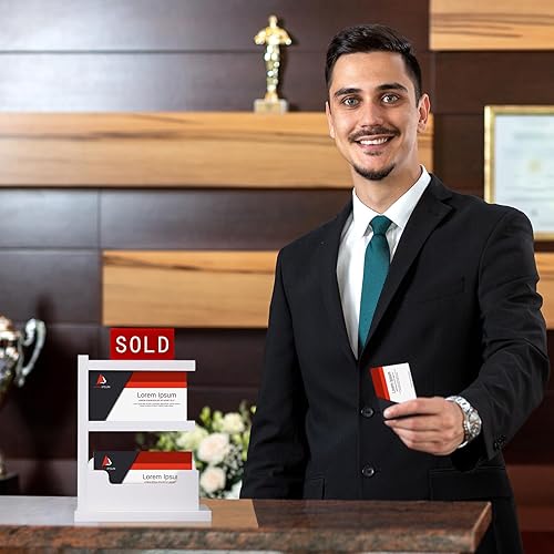 Miniatura 9 de Soporte para tarjetas de visita de bienes raíces, suministros de madera para agentes inmobiliarios, soporte para tarjetas de visita de granja,