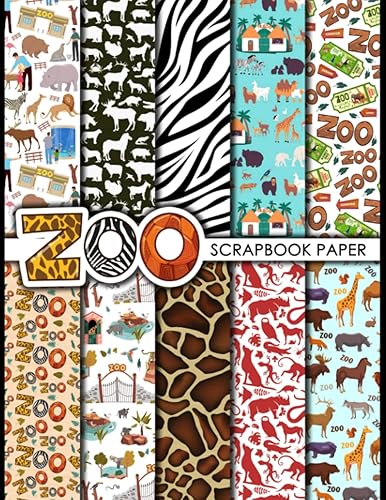 Zoo Scrapbook Paper: 20 Double Sided Sheets 8.5 x 11