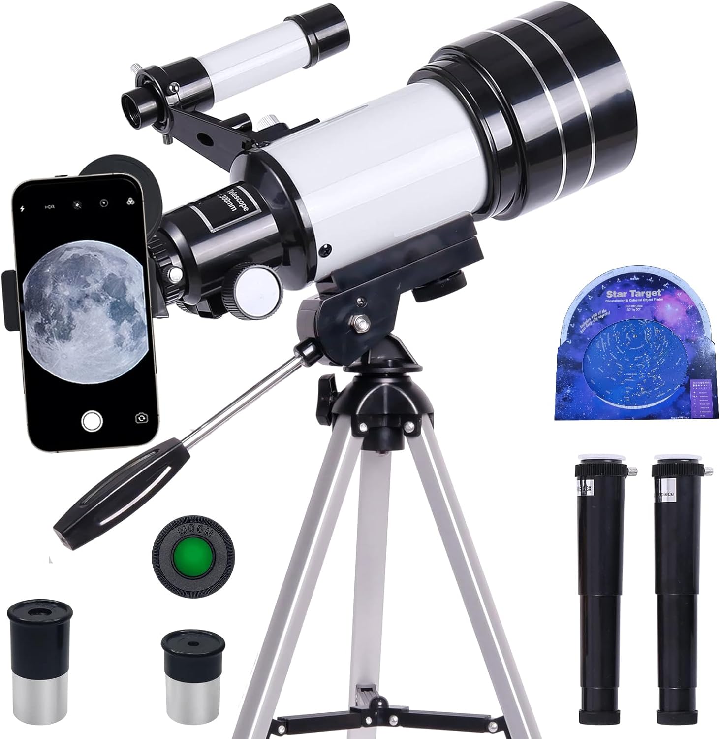iMeshbean Telescope for Beginners, 70mm Aperture Refractor Portable Travel Telescope for Adult with Tripod, Finder Scope