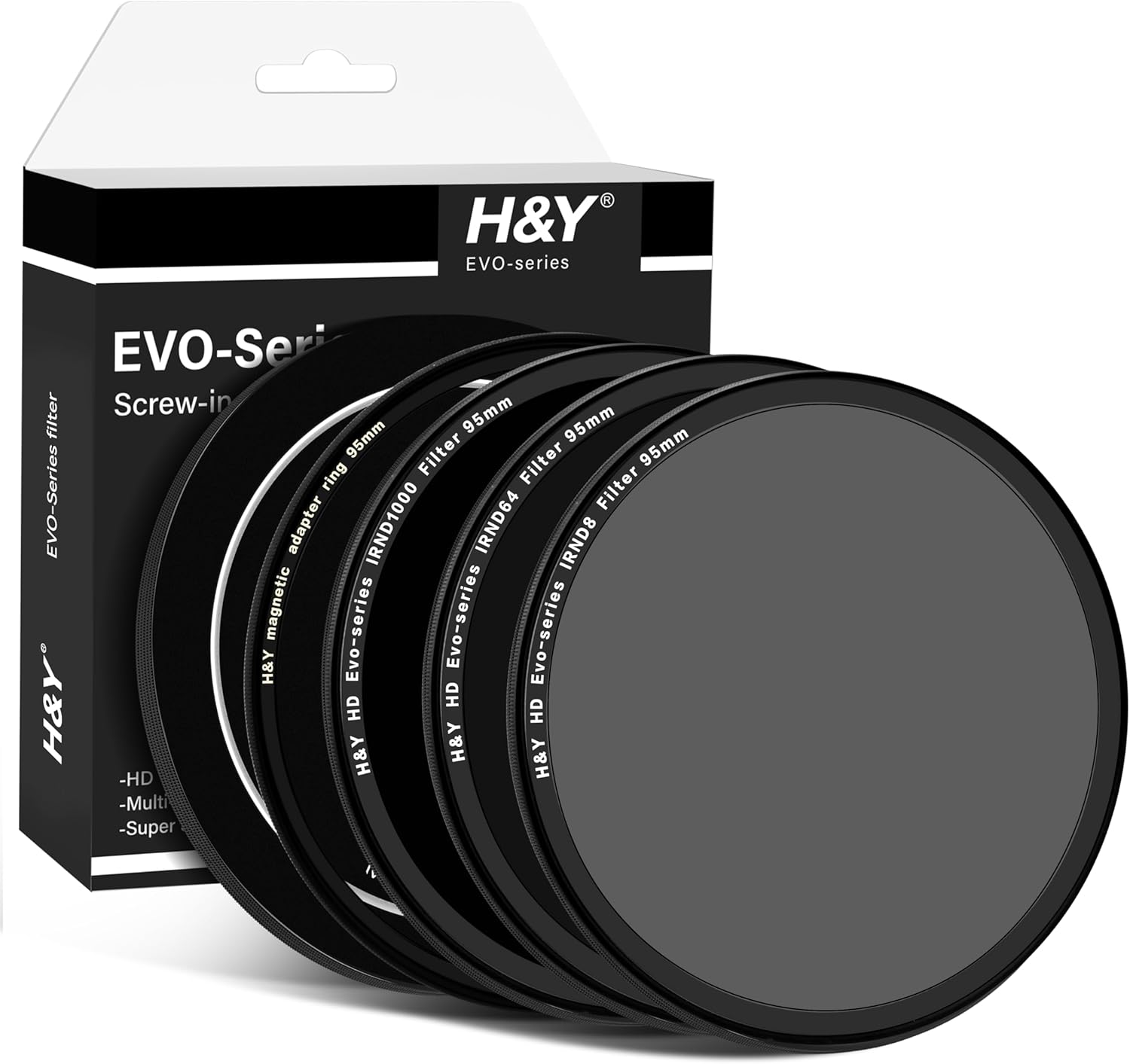 H&Y EVO 82mm ND Lens Filter Kit (ND8 ND16 ND32), Magnetic & Threaded 2-in-1 Lens Filter, HD Optical Glass Neutral Density Filters with 22-Layer Nano-Coating for Video & Photography