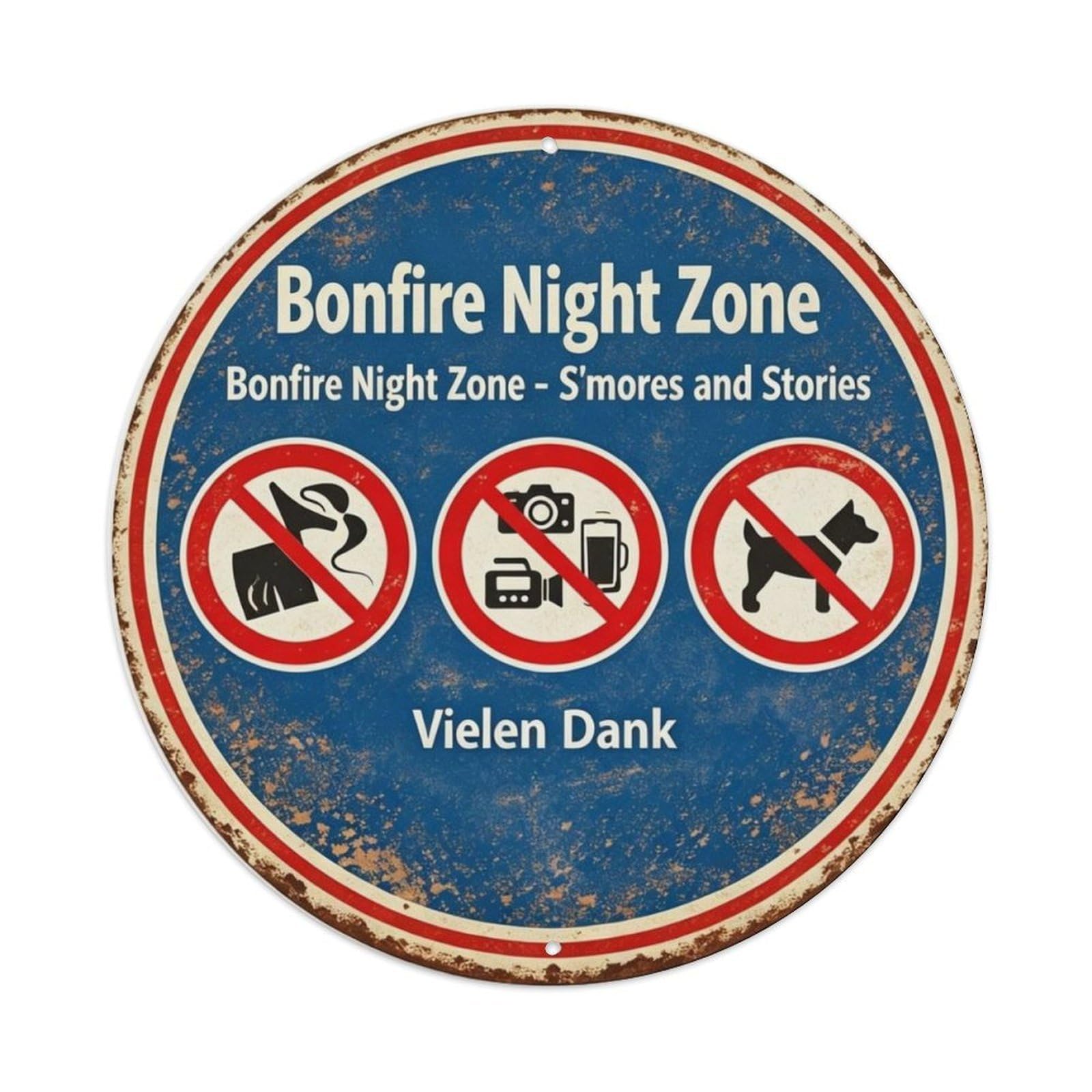 Bonfire Night Zone Metal Tin Sign Plaque