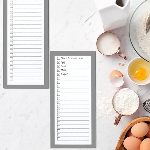 Miniatura 28 de Paquete de 4 blocs de notas magnéticos para refrigerador, lista de comestibles, almohadilla magnética grande para refrigerador, diseño trasero