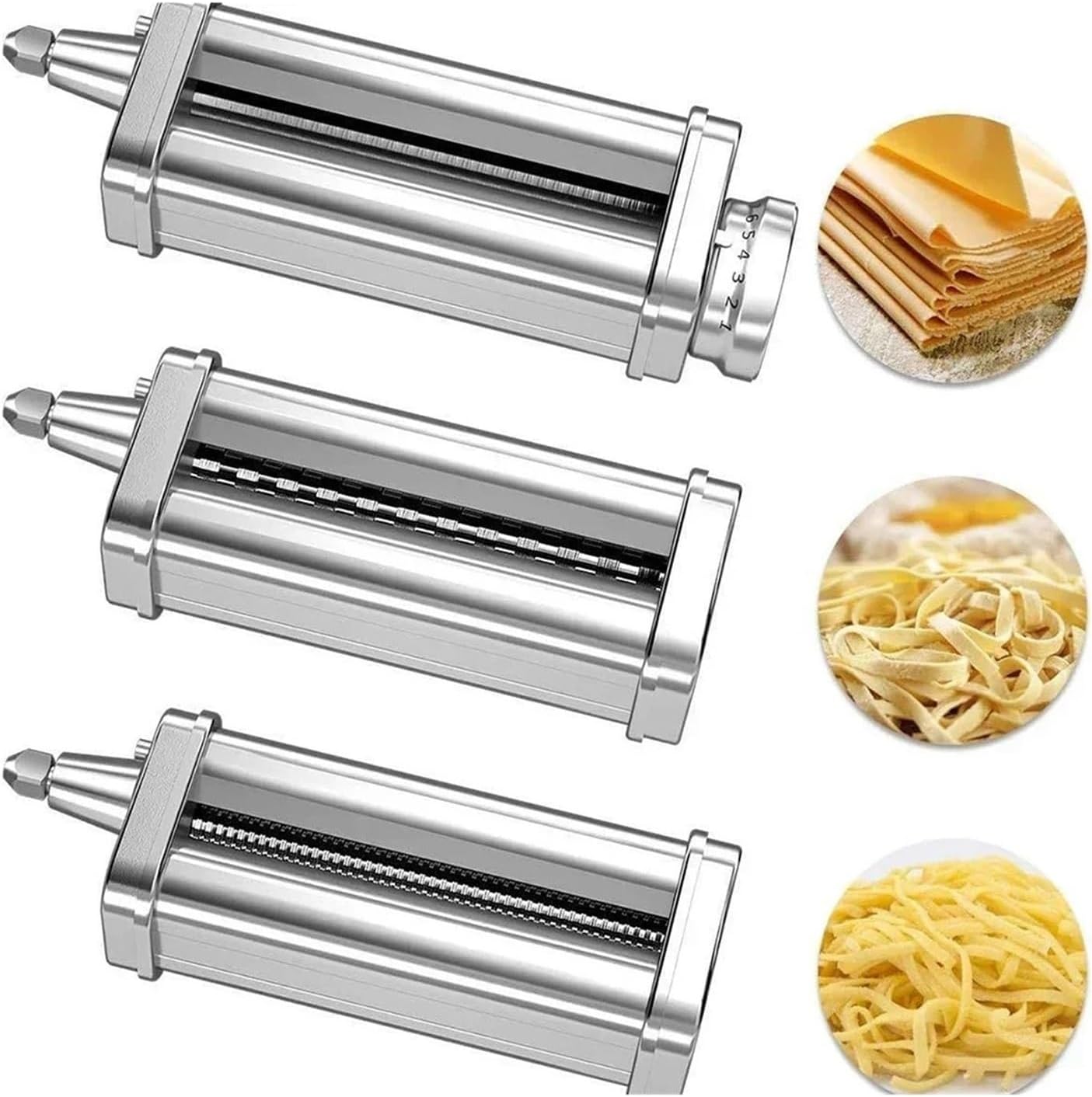 Stainless Steel Pasta Roller Stainless Steel Pasta Maker Machine Accessories Compatible For KitchenAid，Stand Mixers(Thick noodles)