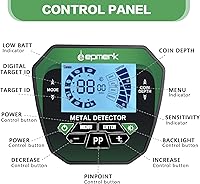 Vista 7 de Detector de metales para adultos y niños, de alta precisión, impermeable, con pantalla LCD y pinpoint, rango de detección de 10 pulgadas, perfecto