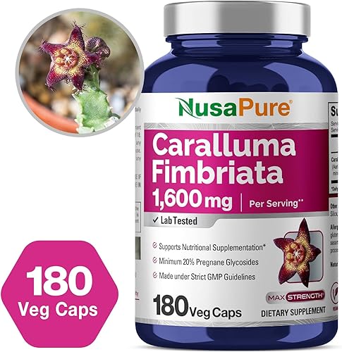 Miniatura 4 de NusaPure Caralluma Fimbriata 1600mg - 180 cápsulas vegetales (sin OMG, vegano)