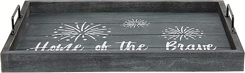 Miniatura 2 de Elegant Designs HG2000-MBB Bandeja decorativa de madera con asas, 15.50 x 12 pulgadas, Home of The Brave