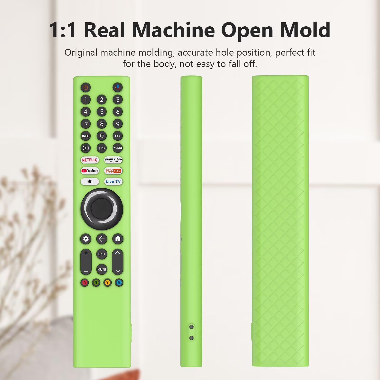 FTRONGRT Cover Compatibile con Xiaomi XMRM-P3, Ultrasottile e Leggero, Anticollisione, Cover Protettiva per Telecomando in Silicone.Verde Luminoso