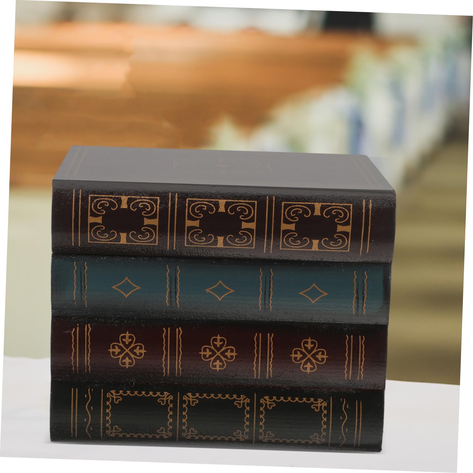 Zerodeko Scatola decorativa a forma di libro vintage scatole di Bibelot D' Artisanat libro di ufficio, con libro invisibile, scatola per gioielli, libreria, 24 x 17 cm