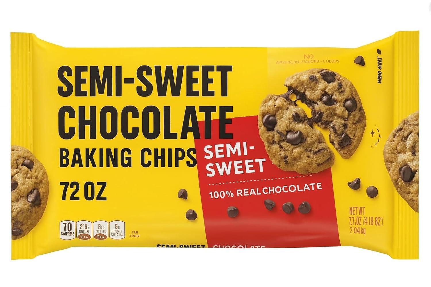 Semi Sweet Chocolate Baking Chips, 72 Ounce - 1 Pack