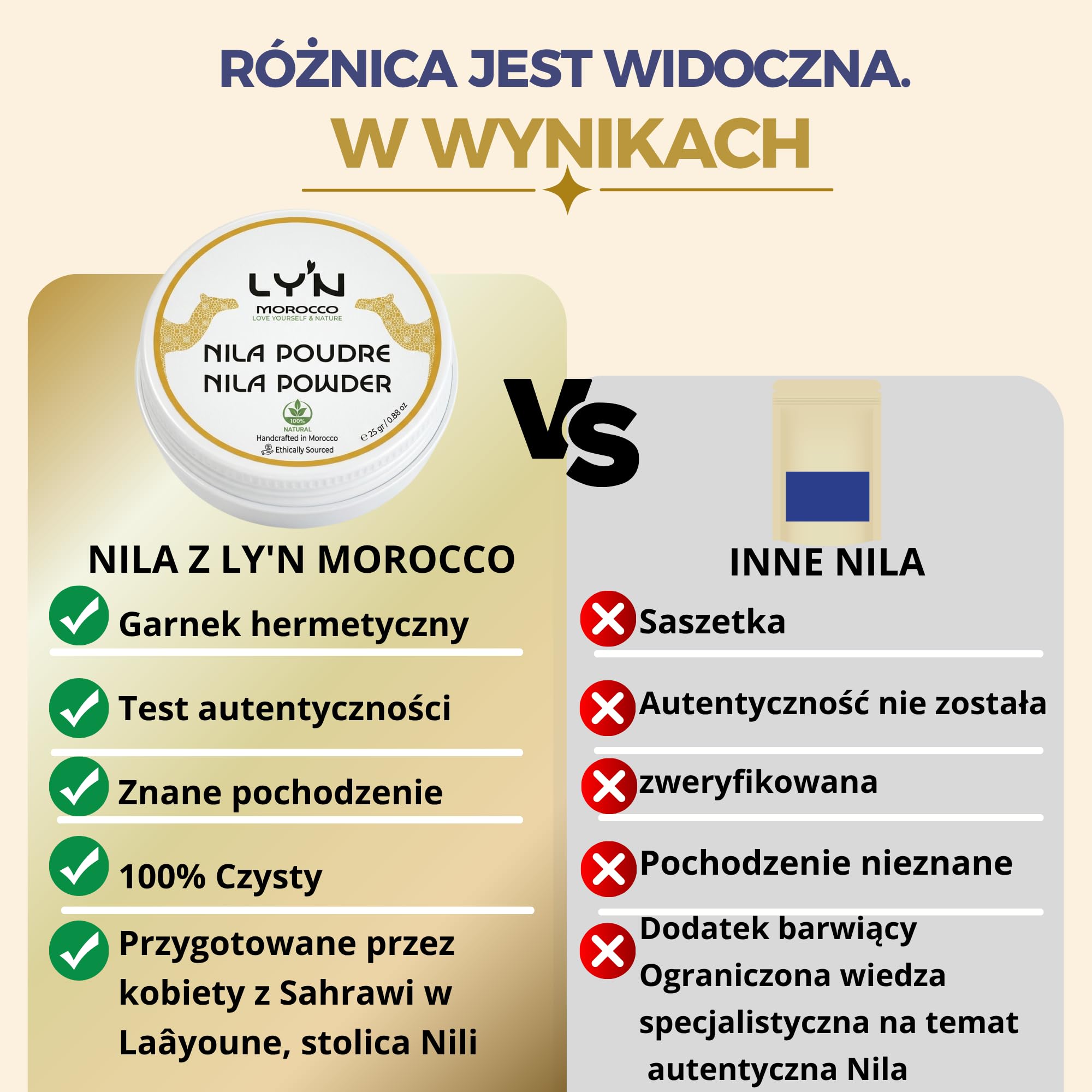 Czysty proszek Nila, ekologiczny i oryginalny, redukuje przebarwienia, rozjaśnia ciało i twarz, 100% naturalny. 25 g