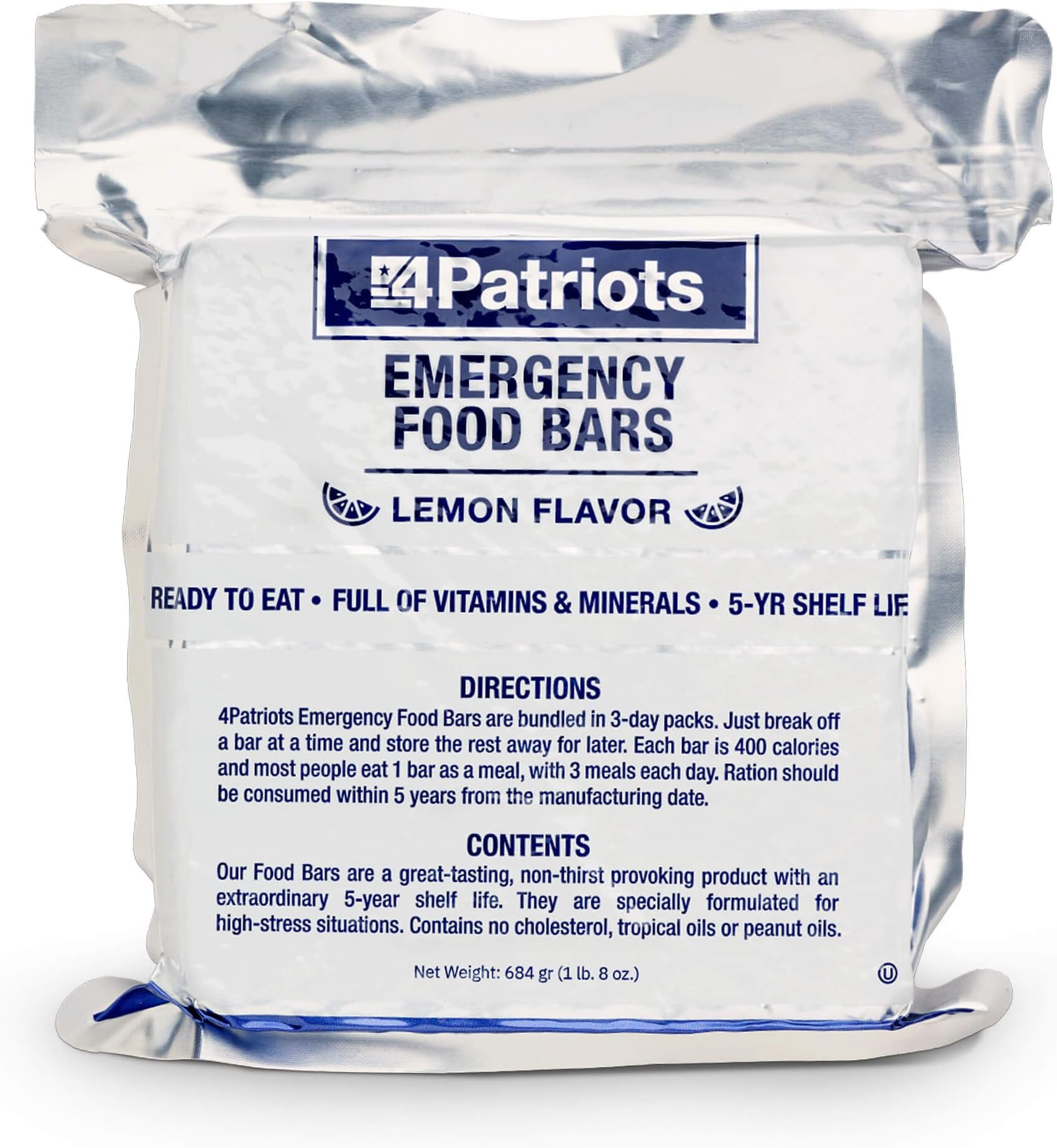 4Patriots Emergency Food Bars: Non-Perishable S.O.S Ration Designed to Last 5 Years, 9 Servings
