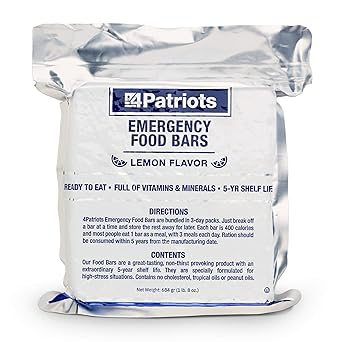 4Patriots Emergency Food Bars: Non-Perishable S.O.S Ration Designed to Last 5 Years, 9 Servings