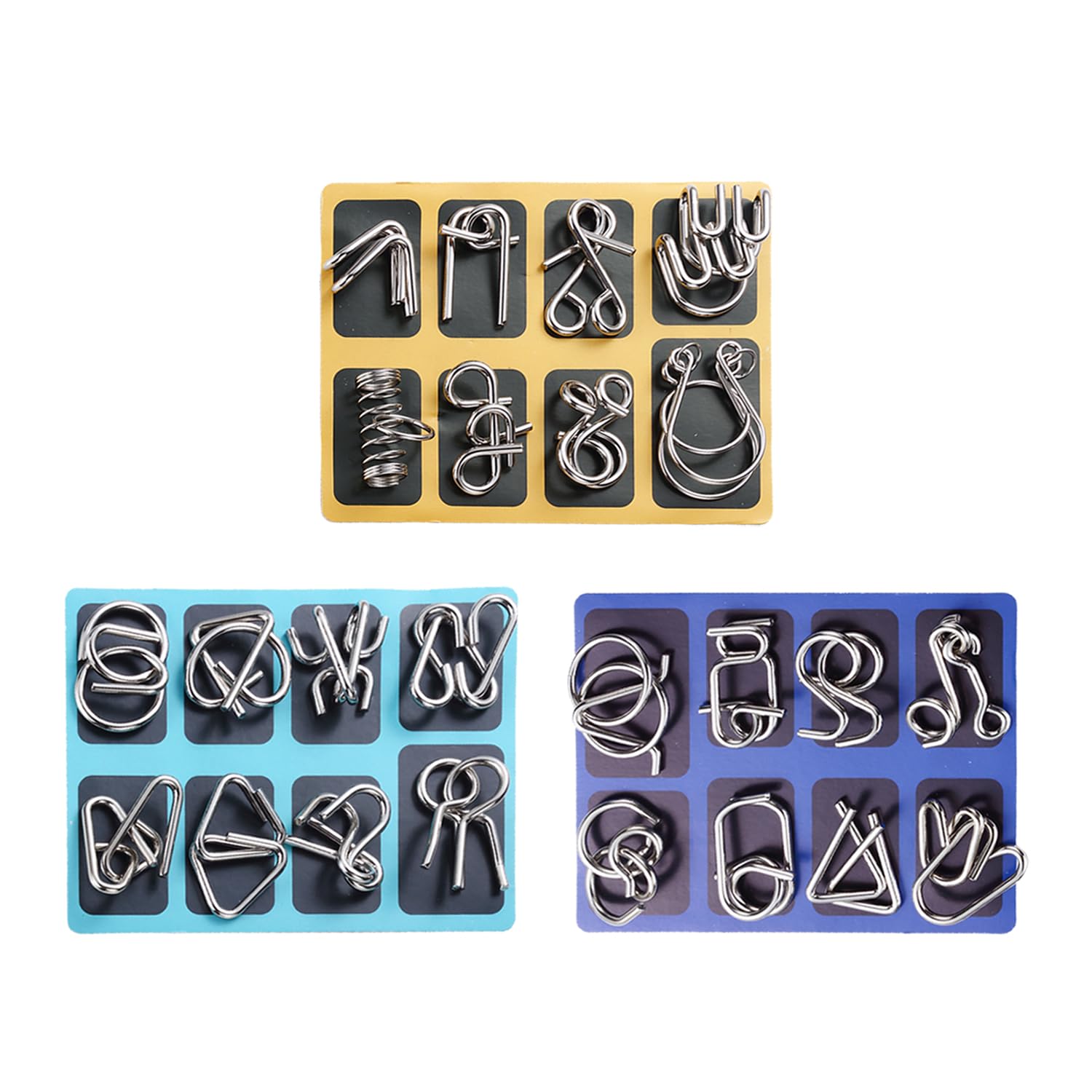 24 sztuki, metalowe puzzle 3D, metalowe puzzle, IQ, gry cierpliwości, łamigłówki, puzzle metalowe, mini prezent dla dorosłych i dzieci