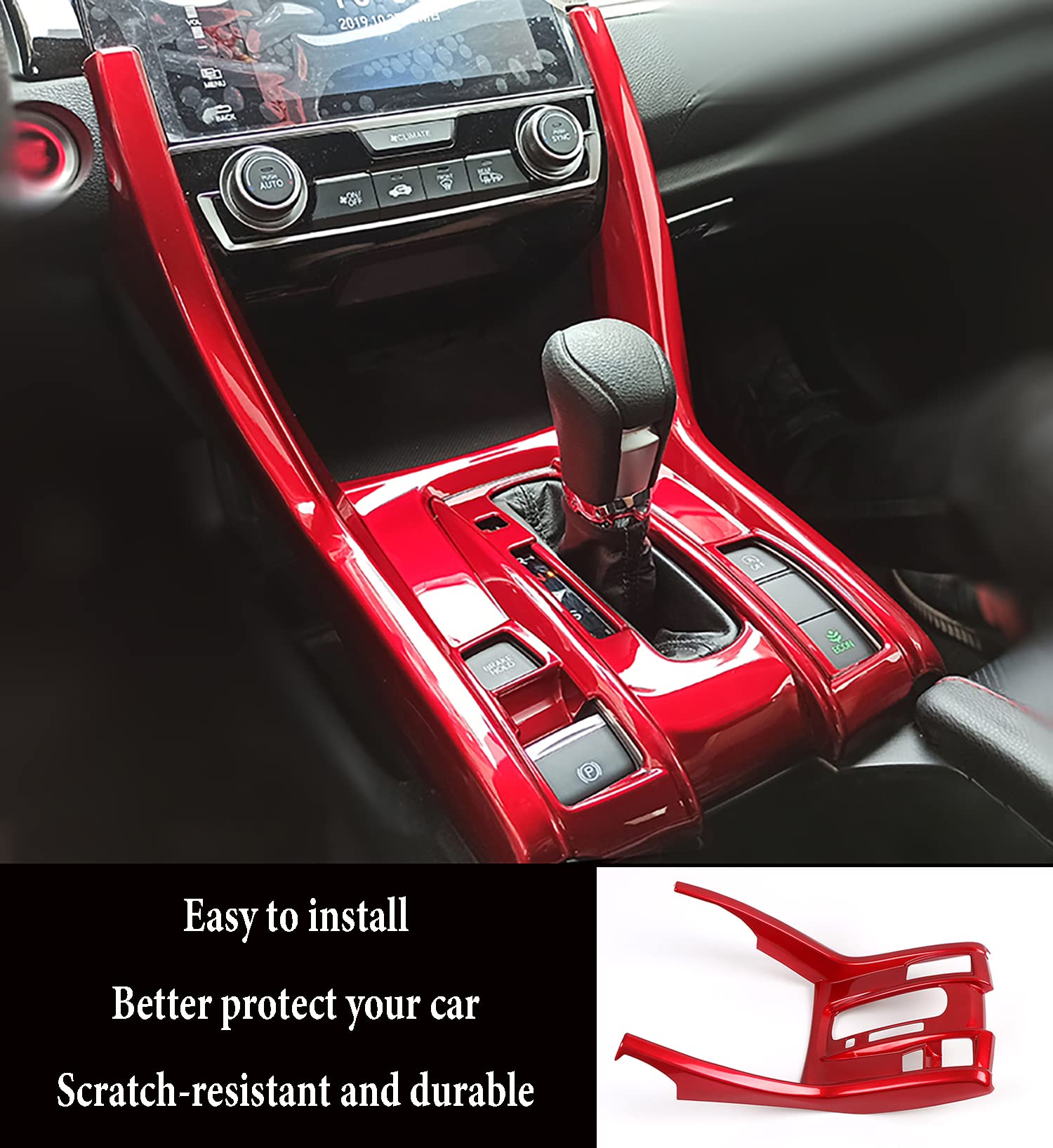 Reemplazo Profesional Del Estilo De La Fibra De Carbono De La Cubierta De La Tapa Del Apoyabrazos De La Consola Central Para Civic 2022