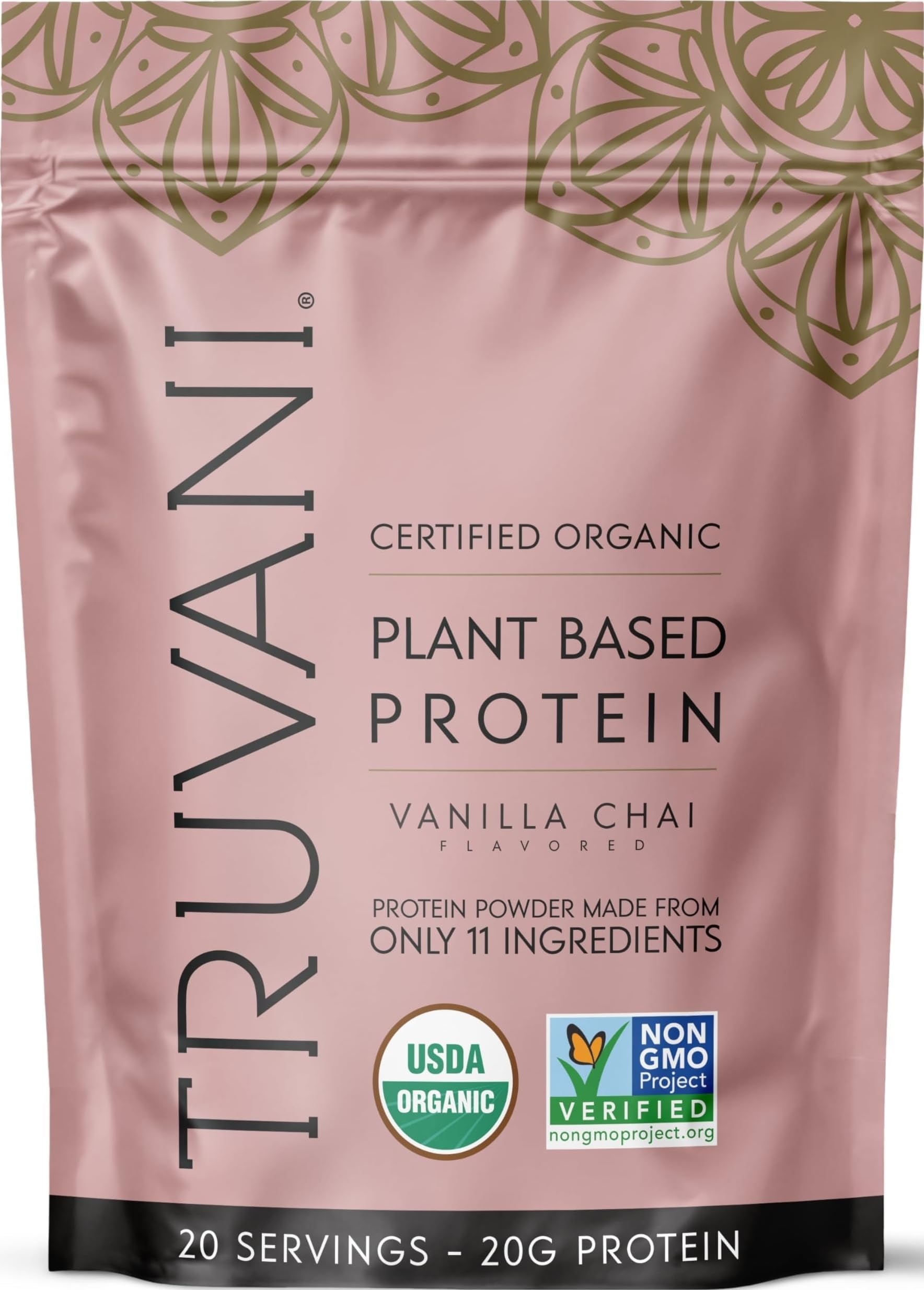 Organic Plant Based Protein Powder | Vanilla Chai | 20 Servings | Vegan | 20g Pea Protein | Keto | Gluten & Dairy Free | Low Carb | No Added Sugar