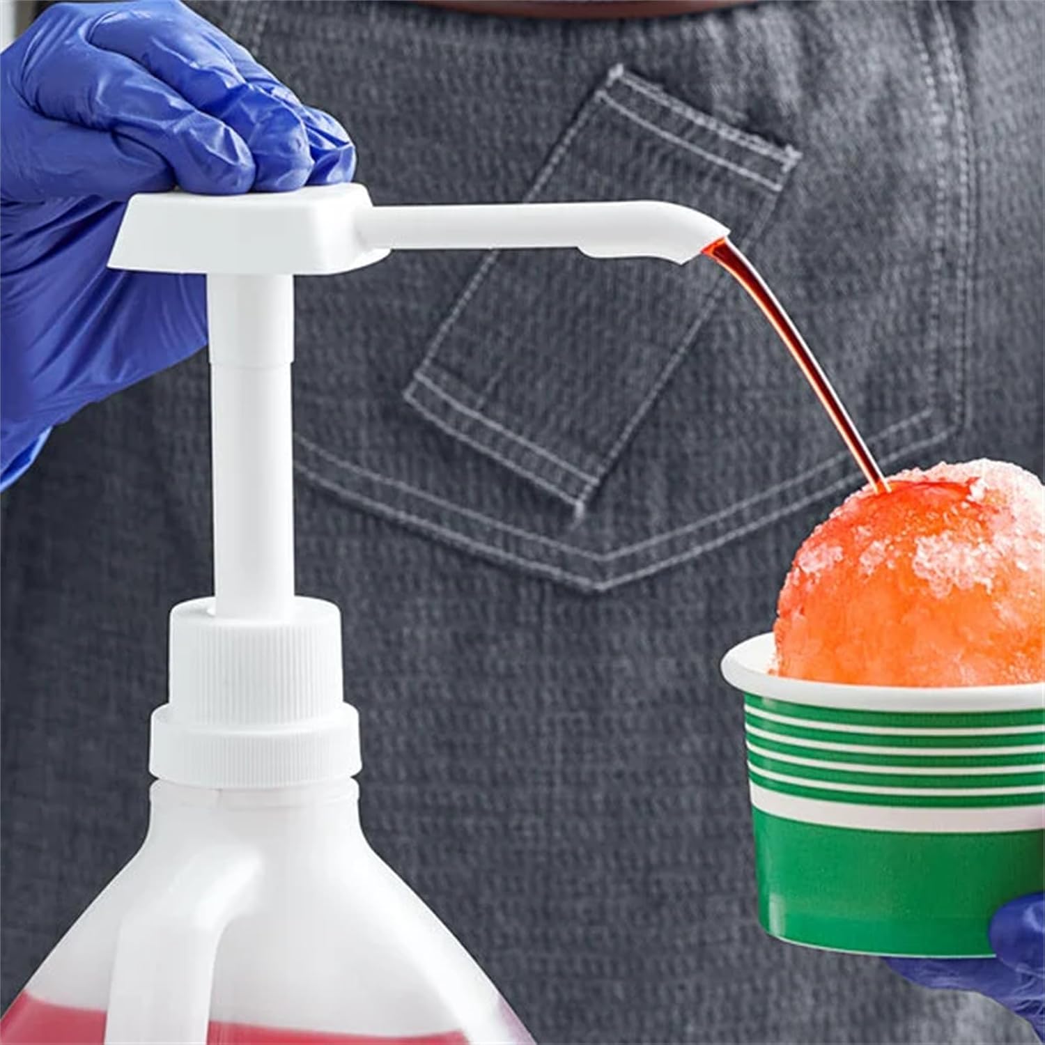 Choice 1 oz. Plastic Condiment Pump with Trimmable Dip Tube - 6/Pieces WS-407CP138PK6-NPF