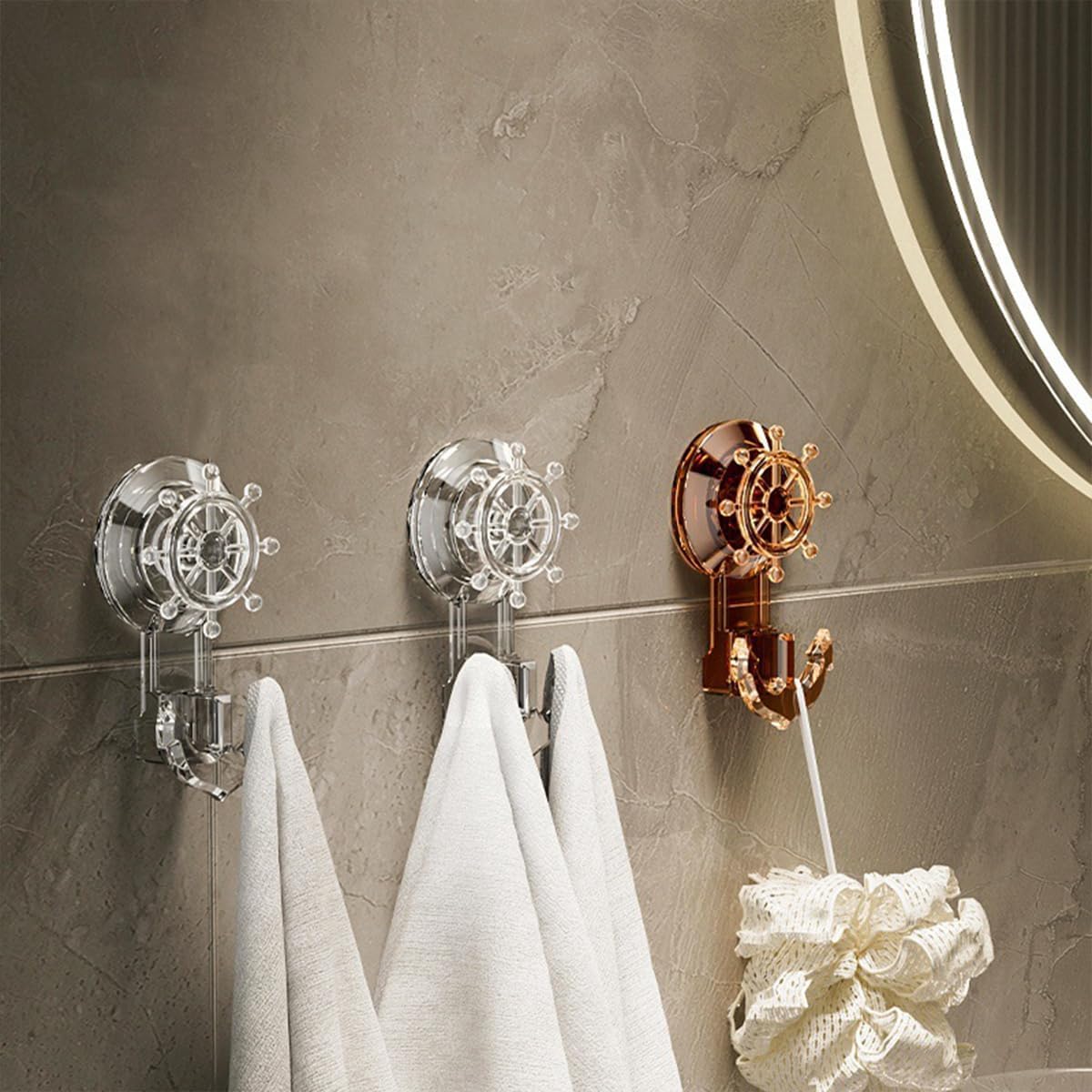 1 Pcs Individually Suction Hooks - Reusable Shower Hooks for Bathroom, Kitchen and Beyond, Punch-Free Hook for a Wide Range of Applications