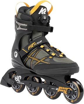 K2 F.I.T. 80 Boa Mens Inline Skates - Grey/Mustard / 6.0