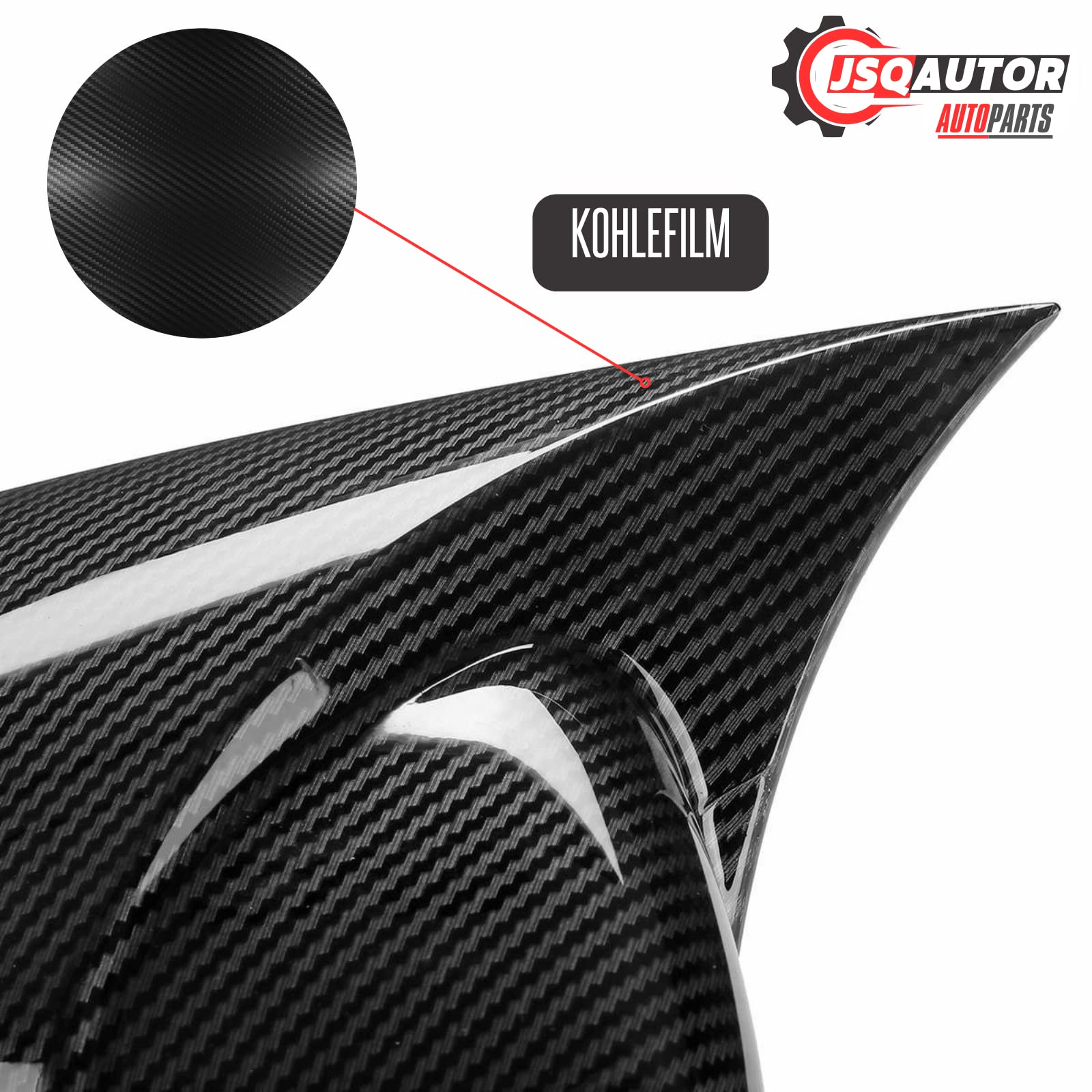 Spiegelkappen Außenspiegelkappen Kohlefilm Schwarz Passend für VW Golf VII 7 Variant/Gti & 7.5 GTI GTD R/Golf Alltrack, Kompatibel Touran II Tuning Auto Zubehör Aussen - Selbstklebenden Installieren