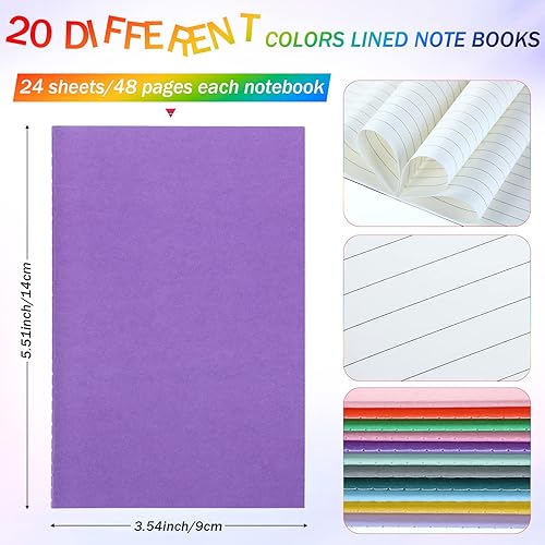 Miniatura 2 de Paquete de 100 mini cuadernos coloridos, cuadernos de bolsillo pequeño, mini diario, bloc de notas forrado para niños, suministros de oficina,