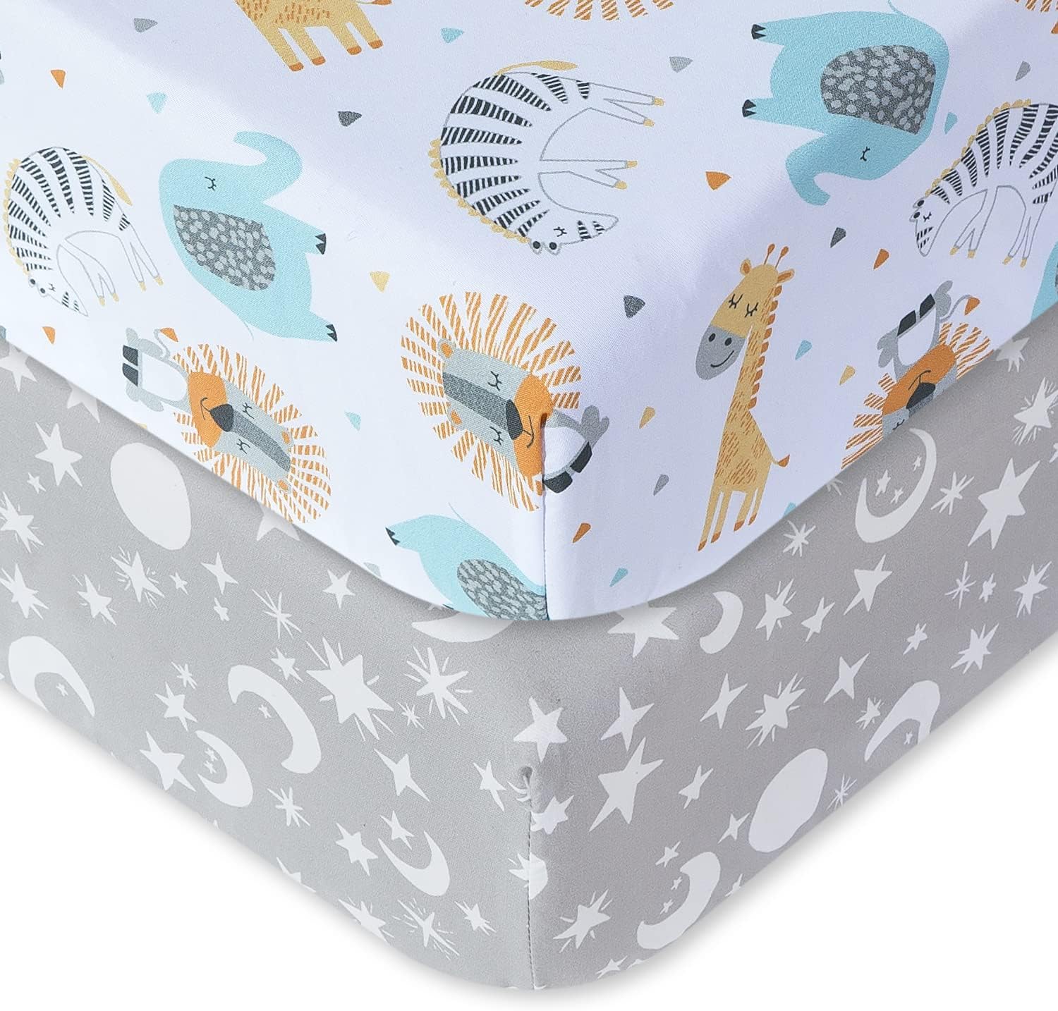 Lot De 2 Draps-housses En Jersey Pour Lit D'enfant - 100 % Icrofibre Respirante - 120 X 60 C