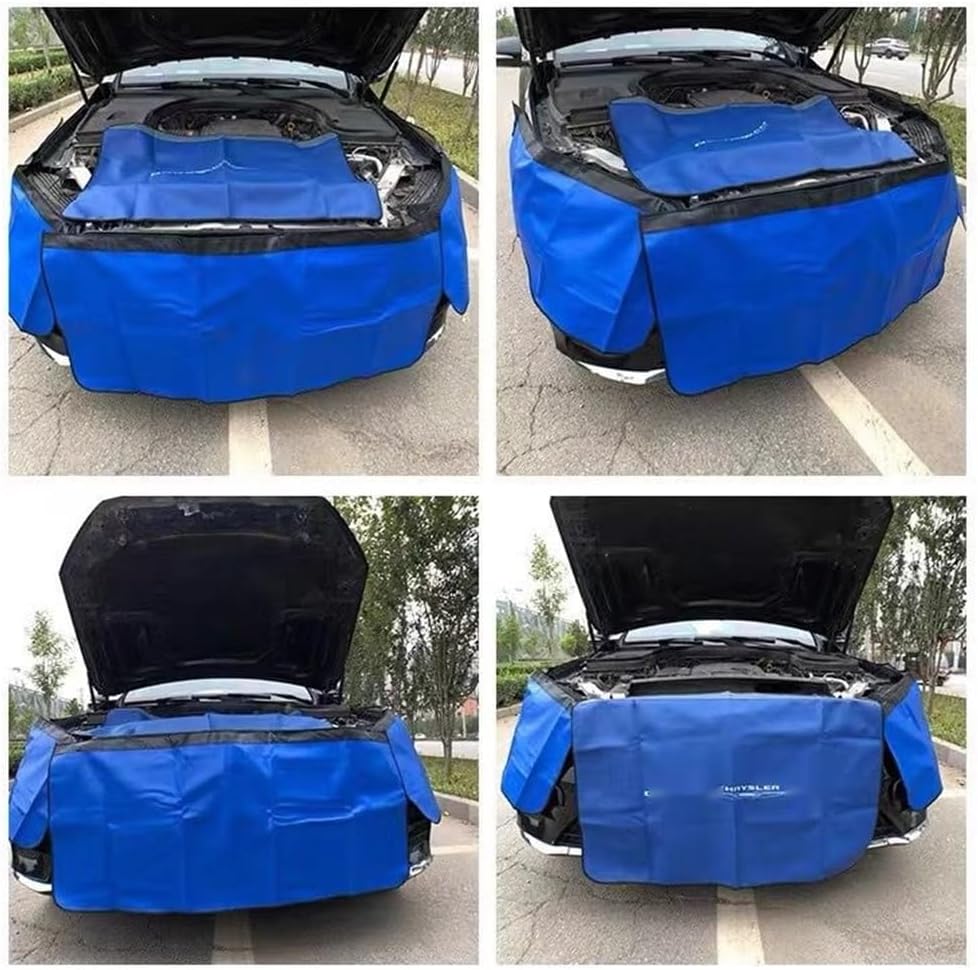 Personalized Hood Fender Covers for Mechanics Custom Anti-Scratch Bonnet Car Fender Protector Mats for Sedan Truck or Station Wagon Automotiv (Black)