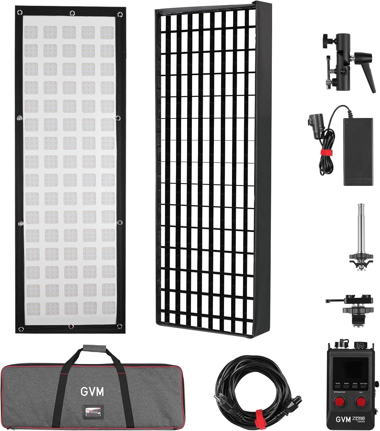 GVM Z200B Flexible LED Light Panel with Bluetooth Control, 200W Photography Light with Zipper Splicable, 2700K-6800K, Ultra-Thin 12"x36" Video Light with Softbox for Studio, Film, Vlog, Photography