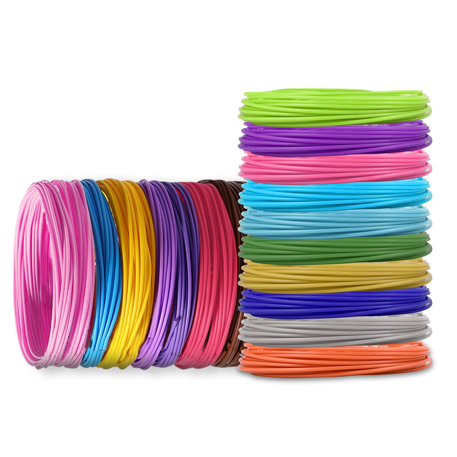 wiksite3D Pen Filament PLA, 1.75 mm, 20 Colours, 10 m Each, 3D Pen Colours Refill Packs for Children and Adults, 3D Pen Accessories Filament for ODRVM, Tecboss, Lovebay and 3D Printer Pen