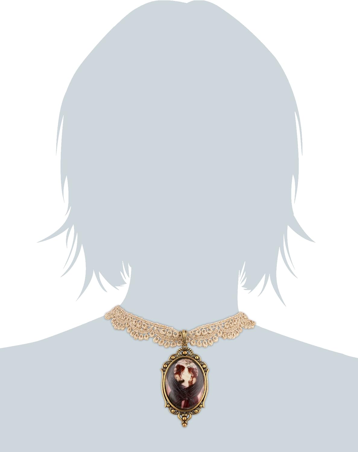 Sisters Lace Choker Necklace by Munro, Includes Extender Chain to Lengthen to 10 Inches