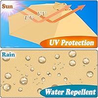 Vista 3 de Strong Camel Cubierta de toldo de repuesto solo para sombrilla de patio de 9 pies con 5 varillas (solo cubierta de toldo)