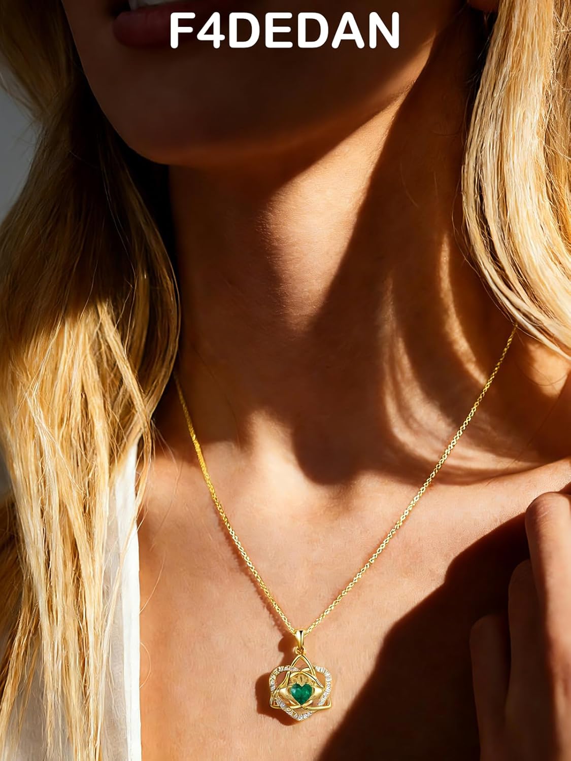 14K Gold Plated Claddagh Necklace for Women Irish Necklace Love Heart Pendant Valentine's Day Jewelry Irish Gifts for Wife - Image 5