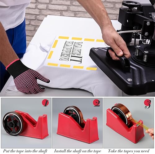 Miniatura 2 de Juego de 7 dispensadores de cinta térmica, dispensador de rollos de cinta con base antideslizante pesada y 4 cintas de transferencia de calor, 2