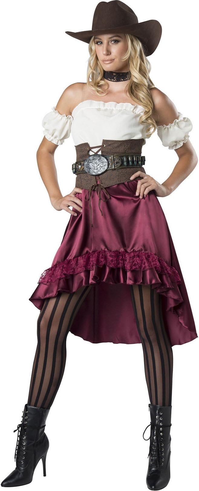 InCharacter womens Western, Black/Red/White/Brown/Multicolor, Large