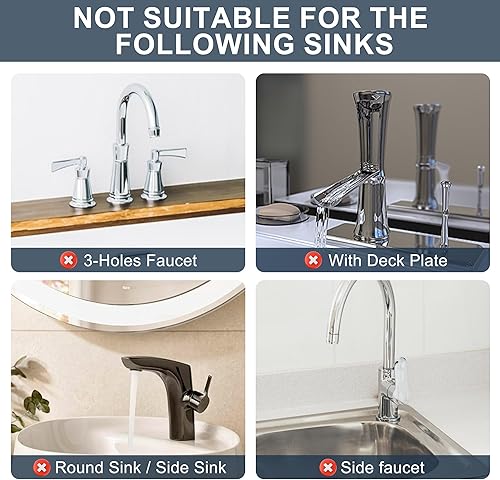 Miniatura 6 de Protector de salpicaduras para grifo de cocina, tapete de silicona para grifo de agua, almohadilla de drenaje para fregadero detrás del grifo,