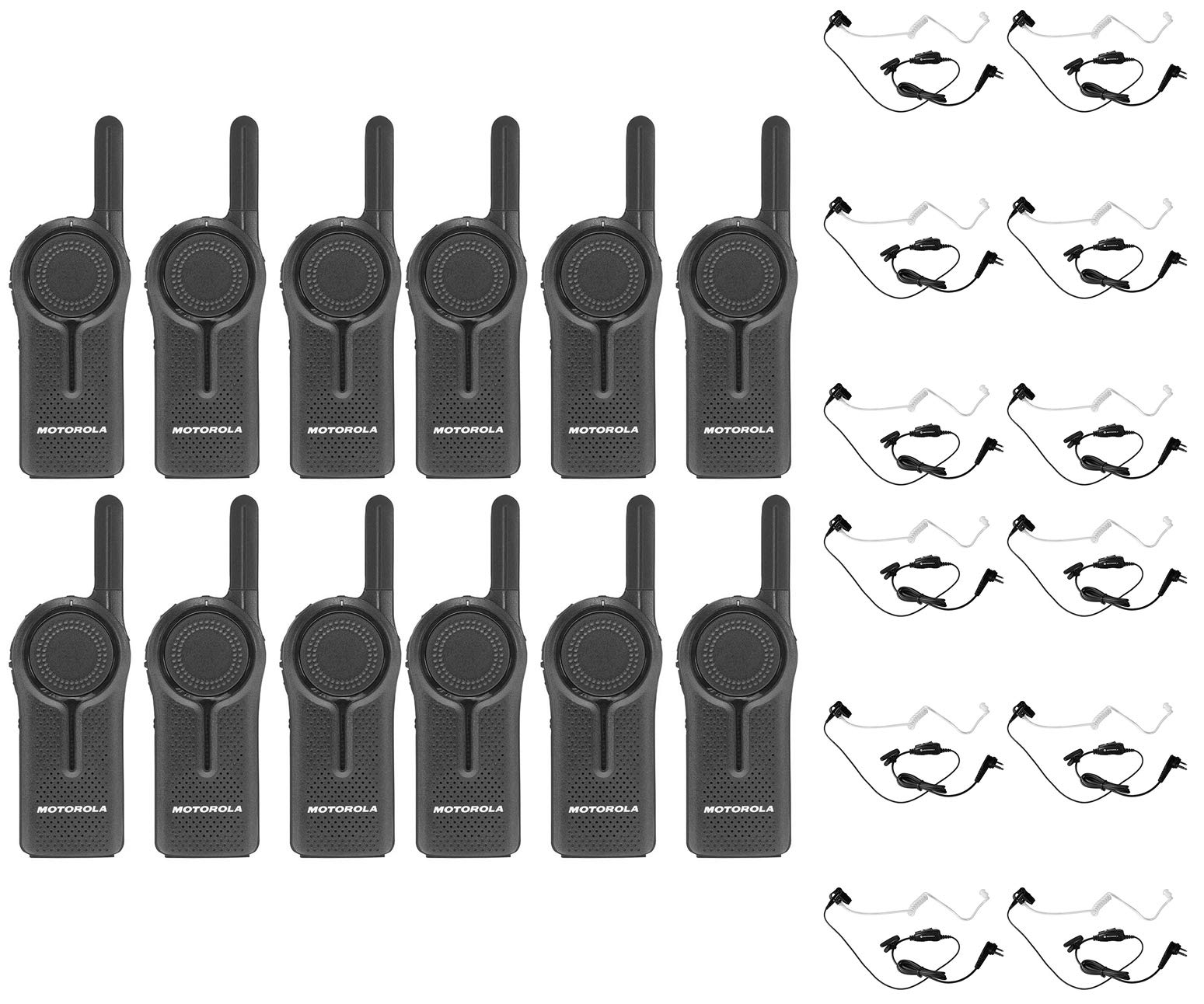 DLR1020 2 Channel 900 MHz Digital License Free Radio HKLN4601 Surveillance Headset 12 Pack