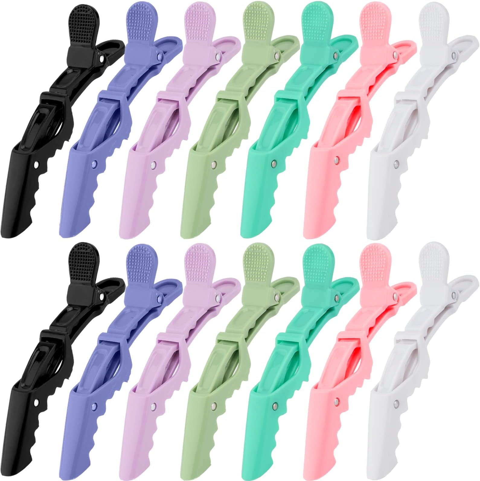 Ondder14 Pack Alligator Clips - Pro Hair Sectioning and Styling Accessories for Coloring, Cutting - Multicolor Gator Clips for Barbers, Salons, Women, Men, Teens