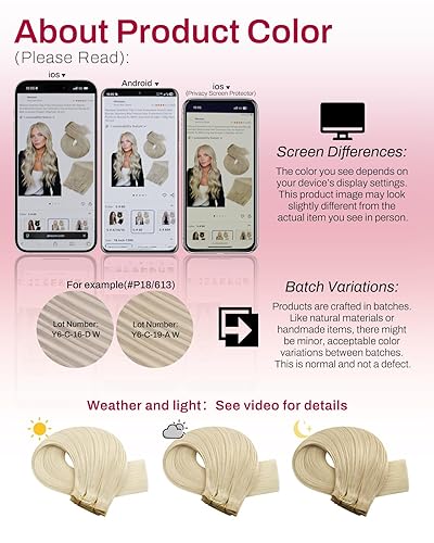 Miniatura 7 de Moresoo - Extensiones de cabello humano con pinzas, sin costuras, con trama, de poliuretano, invisible, cabello humano real, color rubio platino, 7