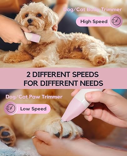 Miniatura 5 de Kit de aseo para perros, 4 en 1, silencioso, inalámbrico, recortador de patas de perro y amoladora de uñas, cortaúñas para gatos pequeños,