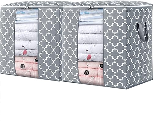 Miniatura 37 de WISELIFE Bolsas de almacenamiento, paquete de 4 unidades, 100 L, contenedores grandes de organización y almacenamiento de mantas y ropa