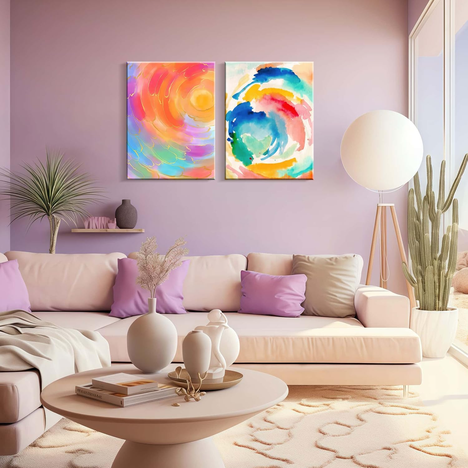 2pcs Framed Abstract Canvas Wall Art Set Of Prints Colorful Gallery Artwork Posters For Living Room Bedroom Bathroom Modern Decorative Pictures On Canvas24x16 Inch